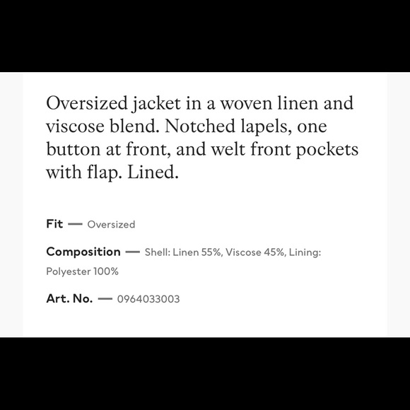 COPY - NWOT H&M oversized boyfriend black blazer size Medium - Picture 3 of 4